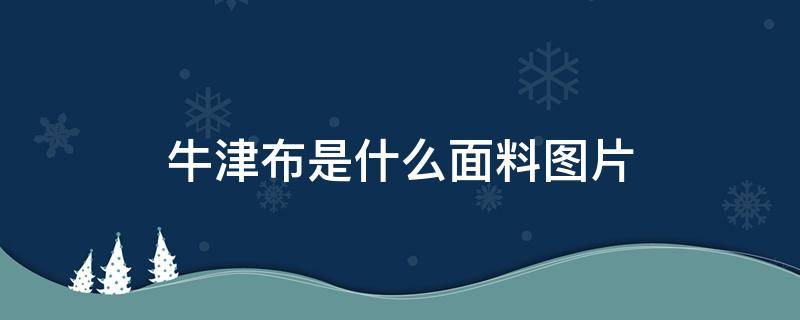牛津布是什么面料图片 牛津布料是什么面料