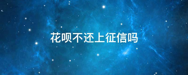花呗不还上征信吗（花呗还不上影响征信吗）