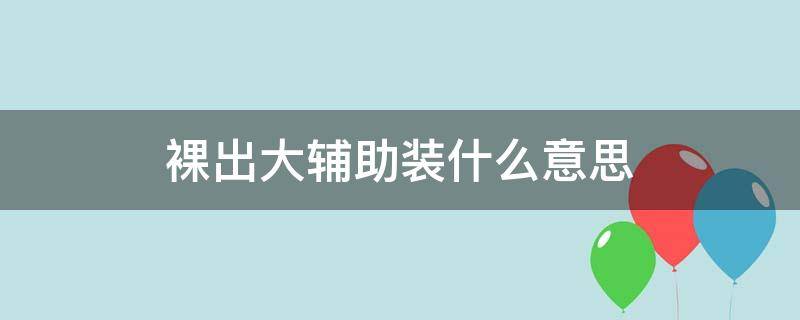 裸出大辅助装什么意思（啥叫裸出大辅助装）