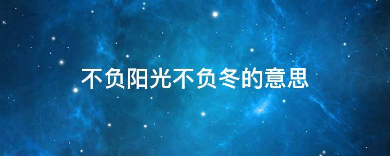 不负阳光不负冬的意思 不负暖阳不负冬,不负时光不负己的意思