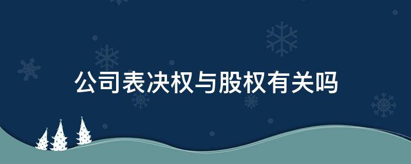公司表决权与股权有关吗（公司股东表决权是什么意思）