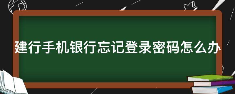 建行手机银行忘记登录密码怎么办（建行手机银行忘记登陆密码怎么办）
