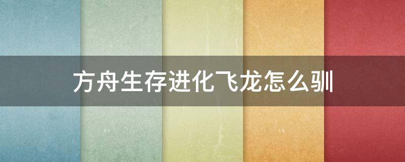 方舟生存进化飞龙怎么驯（方舟进化生存怎么驯服龙）