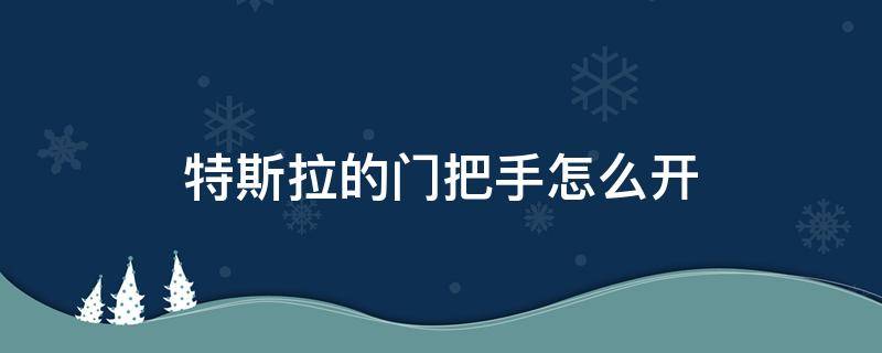 特斯拉的门把手怎么开（特斯拉车门内把手）