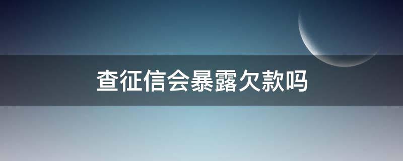 查征信会暴露欠款吗（查征信会暴露欠款金额吗）