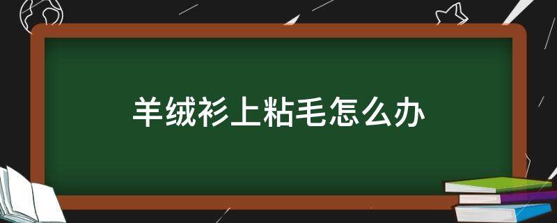 羊绒衫上粘毛怎么办（羊绒衣服粘毛怎么办）