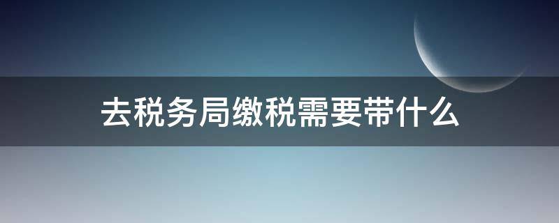 去税务局缴税需要带什么 去税务局缴费需要带什么