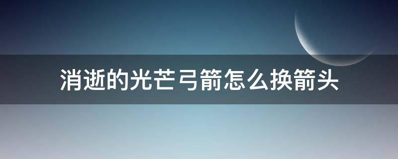 消逝的光芒弓箭怎么换箭头（消逝的光芒弓箭怎么换箭头手柄）