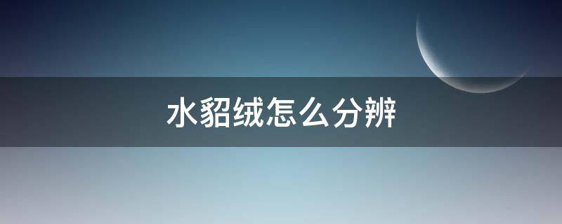 水貂绒怎么分辨（水貂绒怎么分辨是真是假）