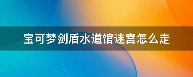 宝可梦剑盾水道馆迷宫怎么走（宝可梦剑盾打完水道馆之后去哪里）