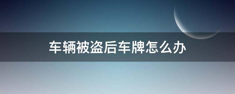 车辆被盗后车牌怎么办（汽车牌被盗怎么处理）