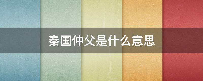秦国仲父是什么意思（秦朝时的仲父是什么意思）