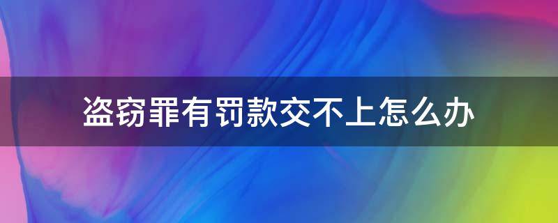 盗窃罪有罚款交不上怎么办（盗窃案罚金可以不交吗）