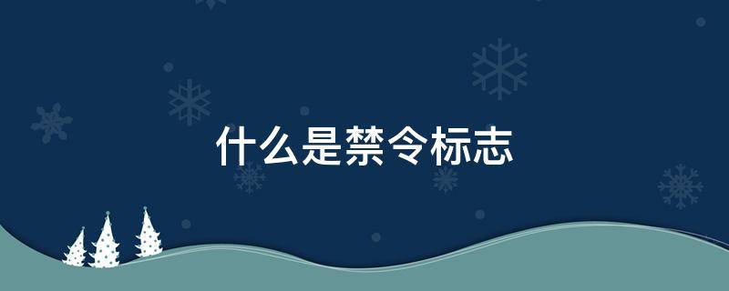 什么是禁令标志 什么是禁令标志?