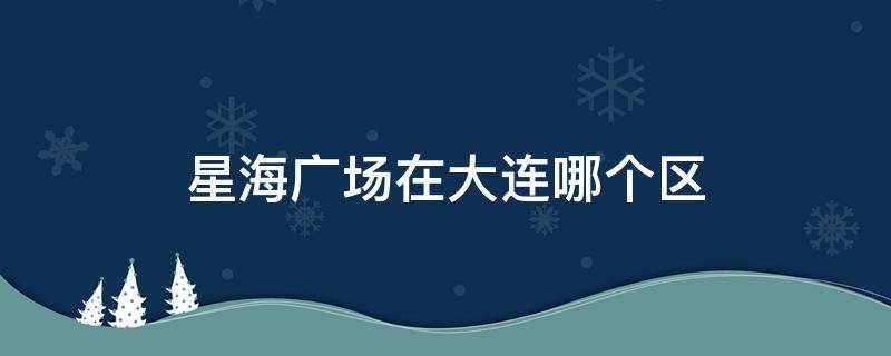 星海广场在大连哪个区（星海广场在大连什么区）