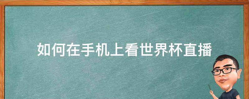 如何在手机上看世界杯直播 手机上怎么看世界杯直播