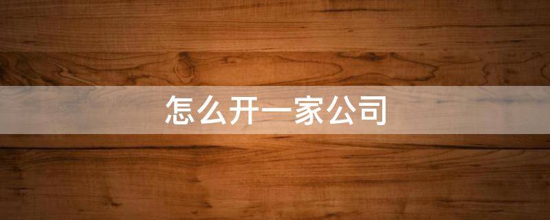 怎么开一家公司 如何建立一家公司