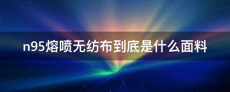 n95熔喷无纺布到底是什么面料 n95口罩无纺布是什么材料做的