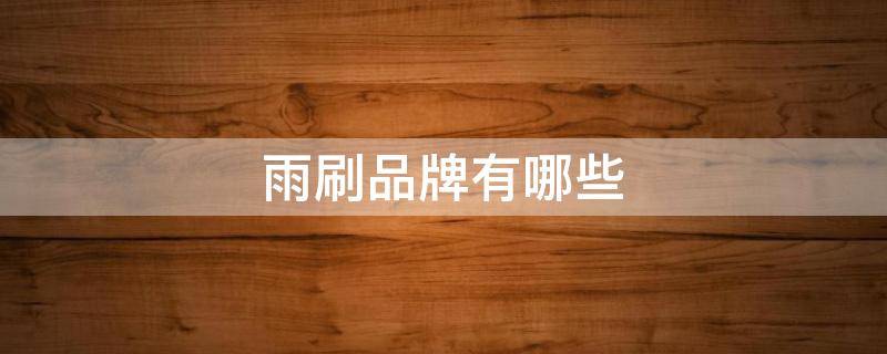 雨刷品牌有哪些 雨刷什么品牌好
