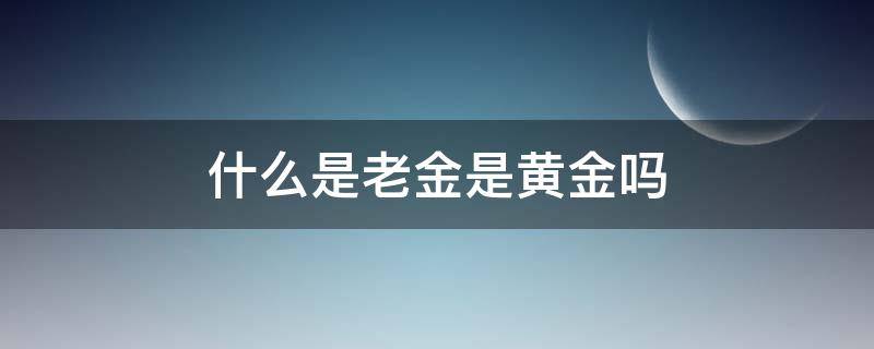 什么是老金是黄金吗 黄金的老金是什么金