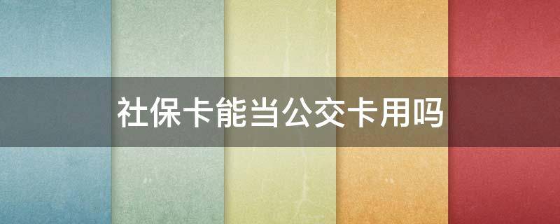 社保卡能当公交卡用吗（社保卡能当公交卡用吗?）