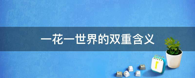 一花一世界的双重含义 一花一世界一生一世一双人是什么意思