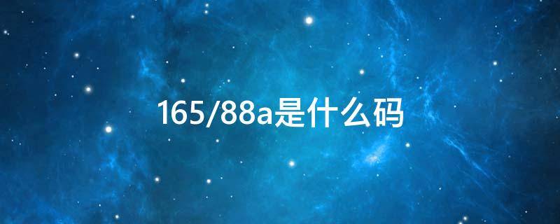 165/88a是什么码（裙子165/88a是什么码）