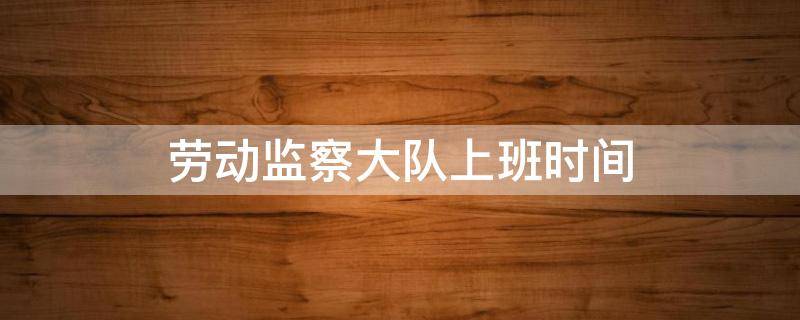 劳动监察大队上班时间 洪山区劳动监察大队上班时间
