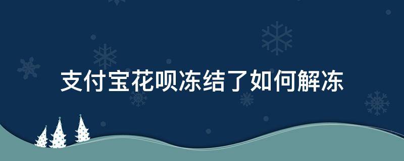 支付宝花呗冻结了如何解冻（支付宝花呗冻结了如何解冻移动公司冻结的）