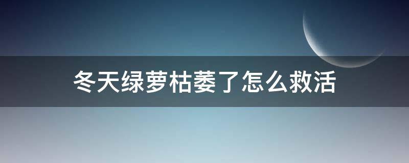 冬天绿萝枯萎了怎么救活（冬天绿萝叶子枯萎怎么补救）