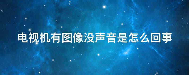 电视机有图像没声音是怎么回事 电视机有图像没声音是怎么回事儿