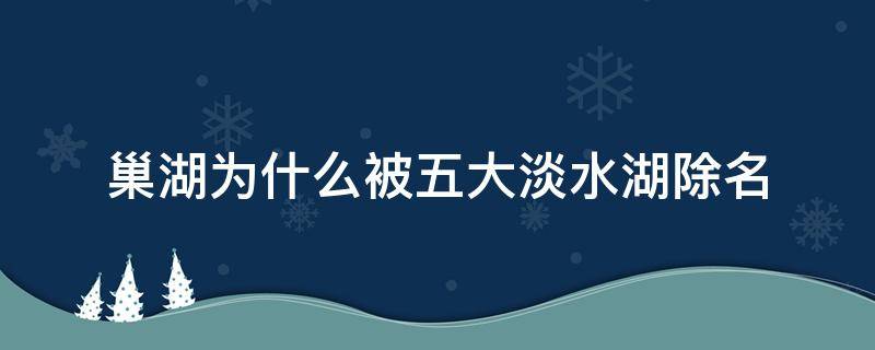 巢湖为什么被五大淡水湖除名 巢湖是死水吗