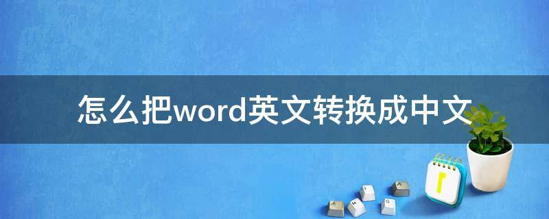 怎么把word英文转换成中文（word文档英文怎么转成中文）