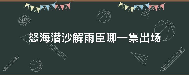 怒海潜沙解雨臣哪一集出场（怒海潜沙小解雨臣）