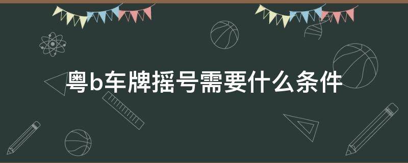 粤b车牌摇号需要什么条件 粤B牌摇号条件