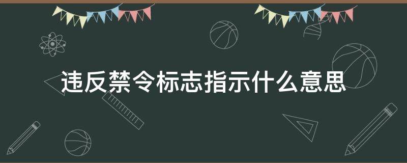 违反禁令标志指示什么意思 交叉路口违反禁令标志指示什么意思