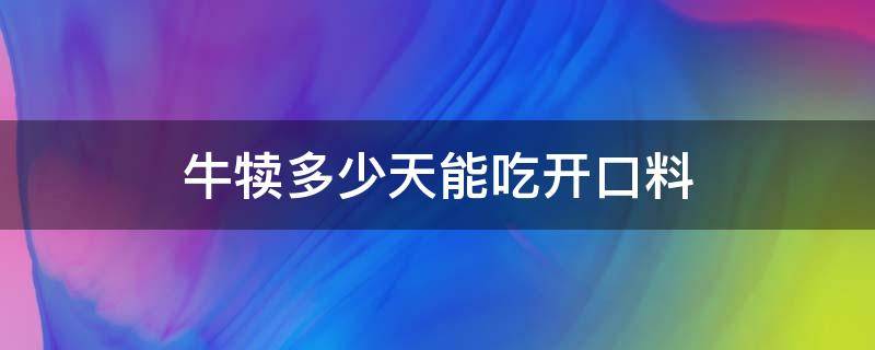 牛犊多少天能吃开口料 牛犊几天能吃开口料