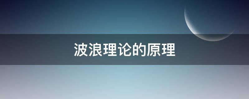 波浪理论的原理（什么是波浪理论?）