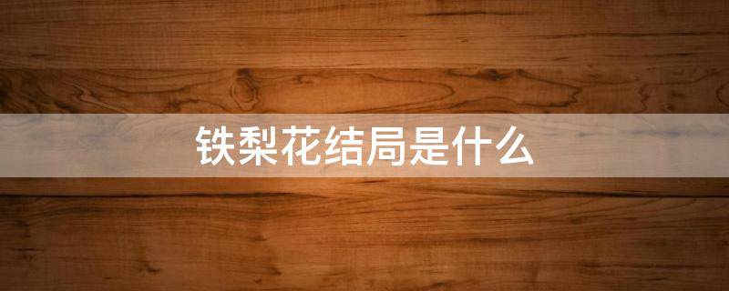 铁梨花结局是什么 铁梨花大结局为什么她还是走了