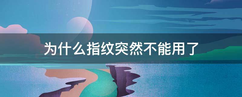 为什么指纹突然不能用了（小米11为什么指纹突然不能用了）