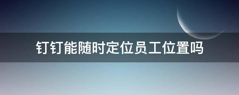 钉钉能随时定位员工位置吗（钉钉可以随时定位员工位置吗）