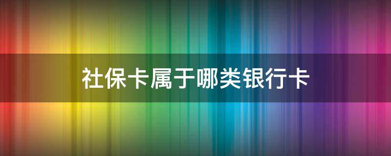 社保卡属于哪类银行卡（社会保障卡属于哪类银行卡）