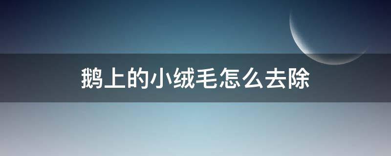 鹅上的小绒毛怎么去除 怎样快速去除鹅身上的小绒毛