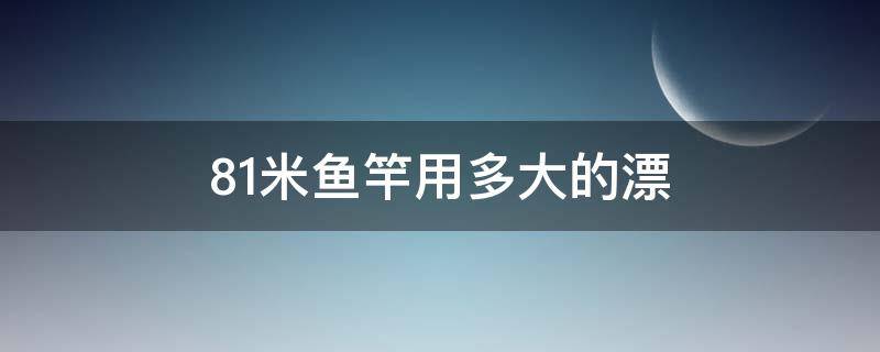 8.1米鱼竿用多大的漂（8.1的鱼竿用什么漂）