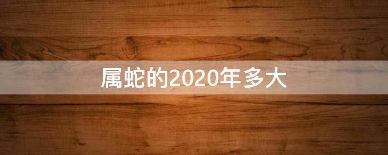 属蛇的2020年多大 属蛇的2020年多大岁数