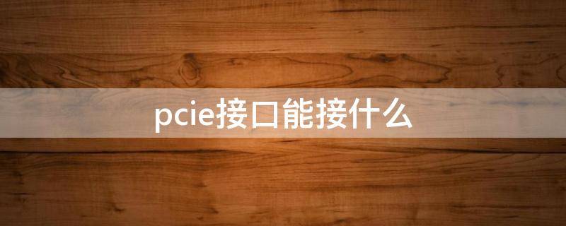 pcie接口能接什么（pcie接口能接什么硬盘）