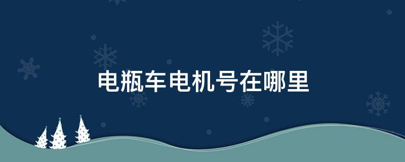 电瓶车电机号在哪里（电瓶车的电机号在哪里）