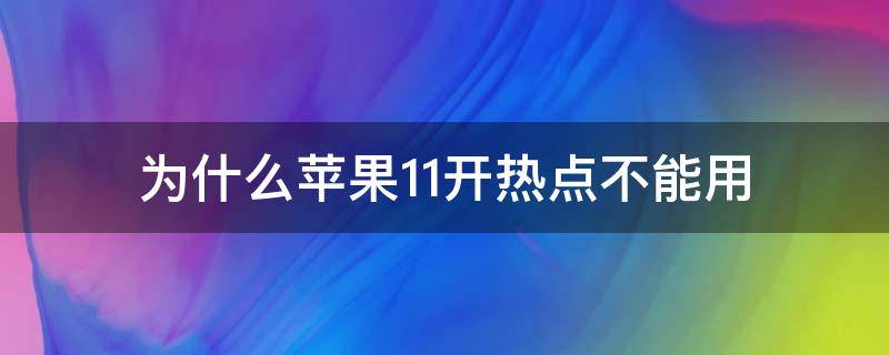 为什么苹果11开热点不能用（苹果11怎么不能开热点）