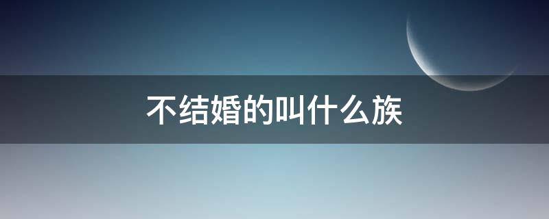 不结婚的叫什么族（不结婚是叫什么族）