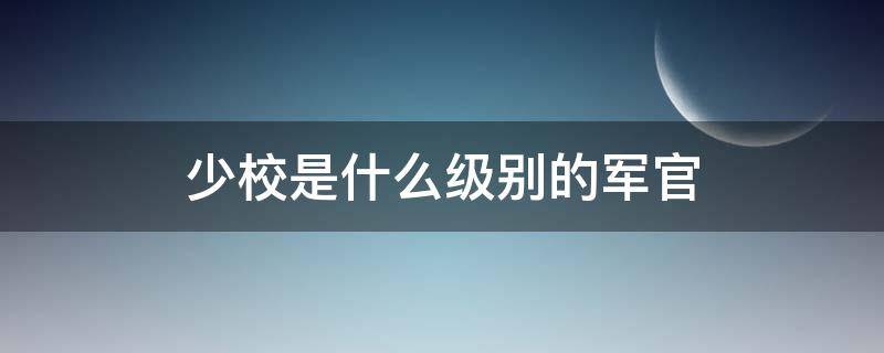 少校是什么级别的军官（中校军衔是什么级别的军官）